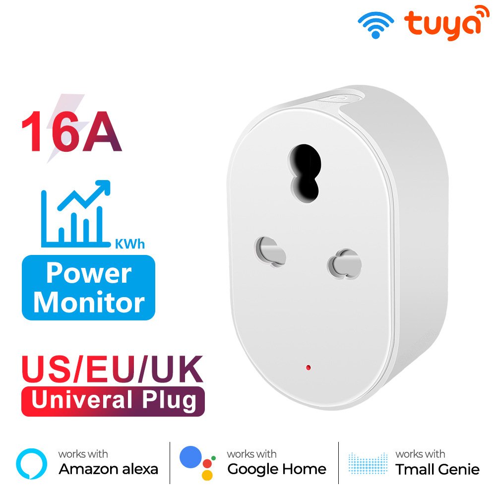 South Africa/India tuya WiFi Smart Plug socket Voice Control by Alexa/Google Assistant 16A with energy monitoring