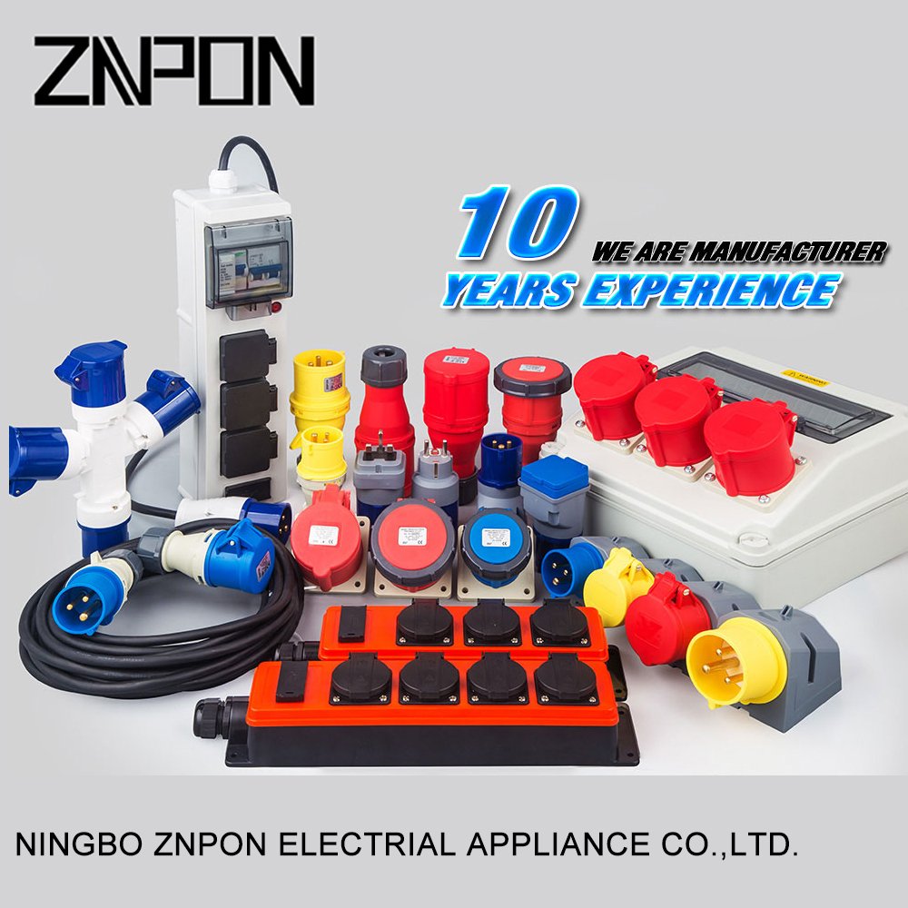 ZNPON TYPE G01K 16A 250V industrial plug to Denmark adaptor socket