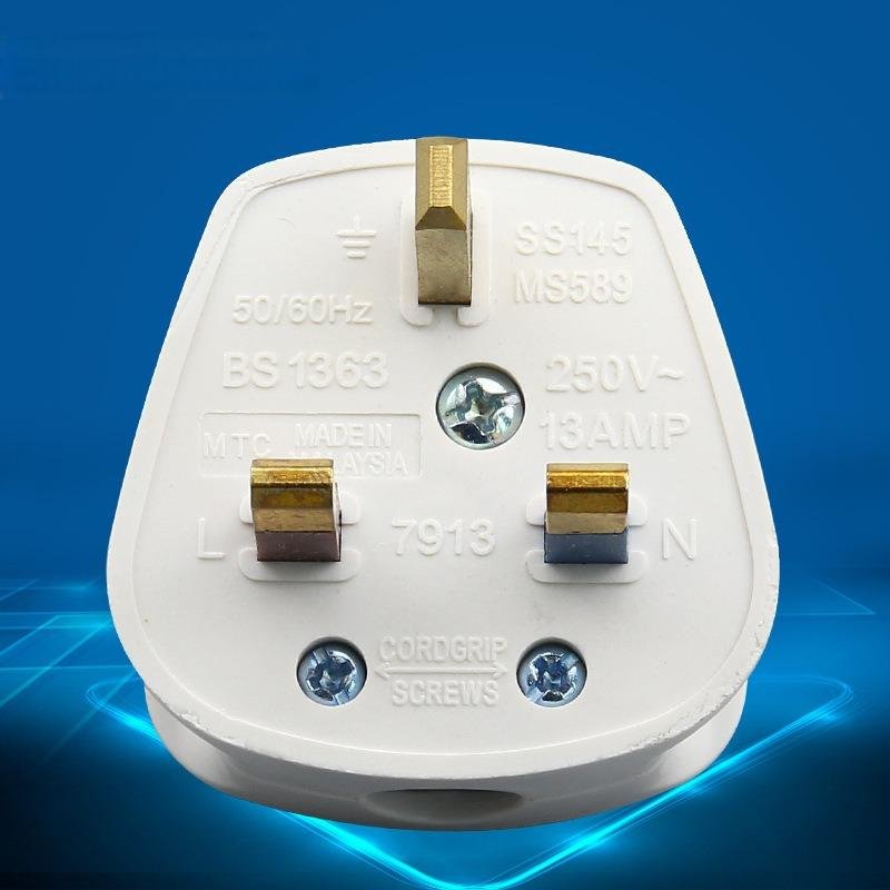 pin electrical plugRewireable Plug with Fuse Male DetachableRemovable Power Wiring Plug