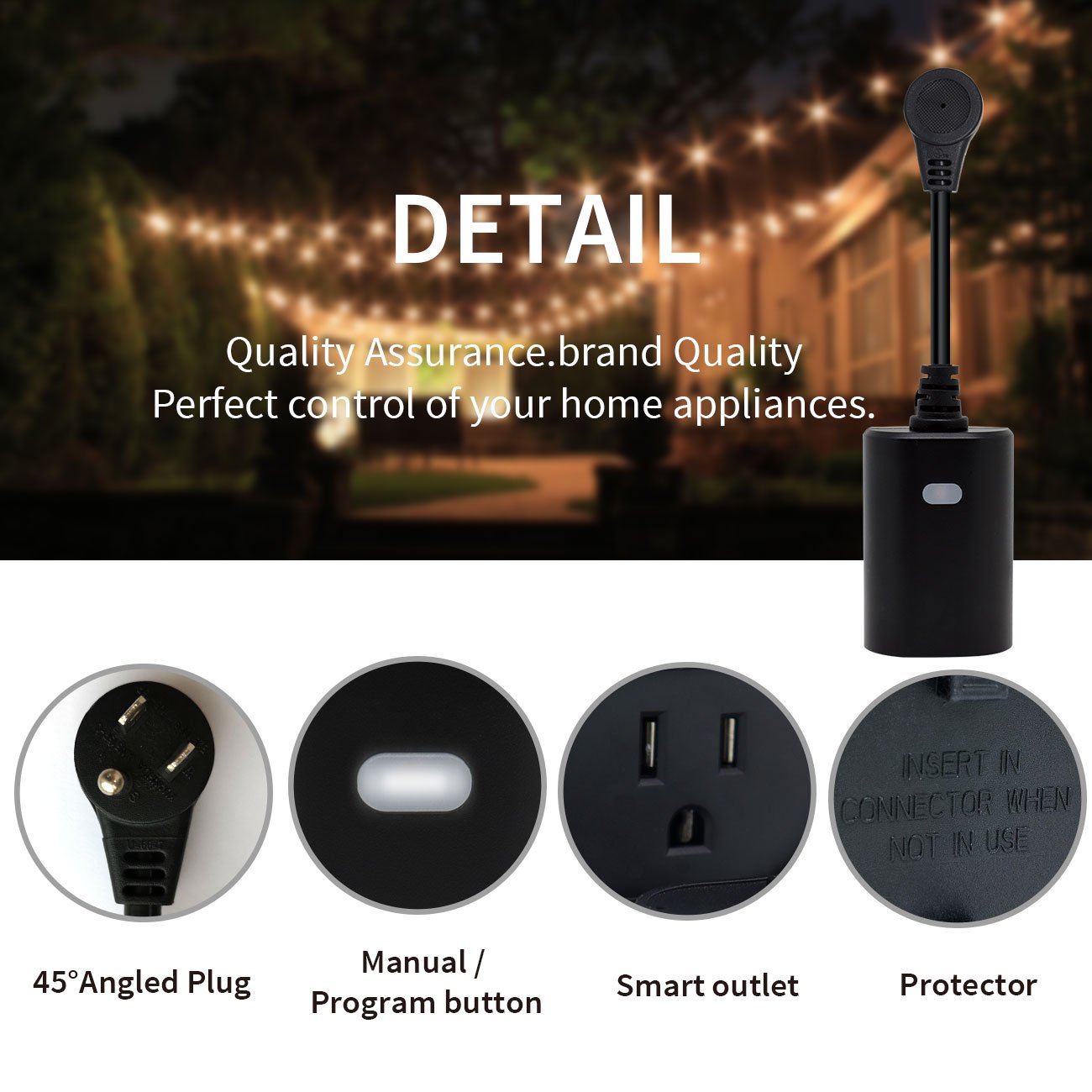 WiFi Outdoor Mini IP65 Waterproof Smart Power Outlet Socket Wireless Control Outdoor Surge Protector Waterproof APP Voice Plug