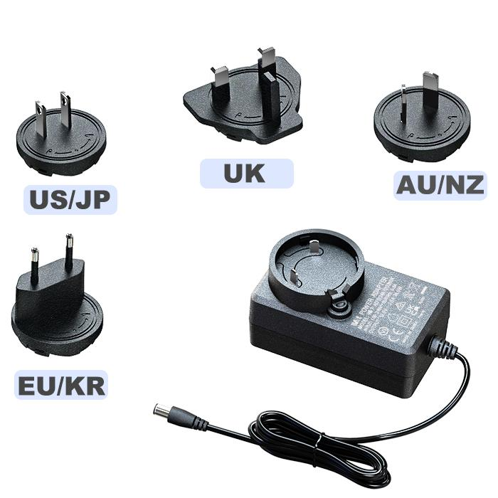 15w Detachable Plug Power Adapter Power Supply 5 Volts 2.5a Interchangeable Plug Adapter With Ce Ul Fcc