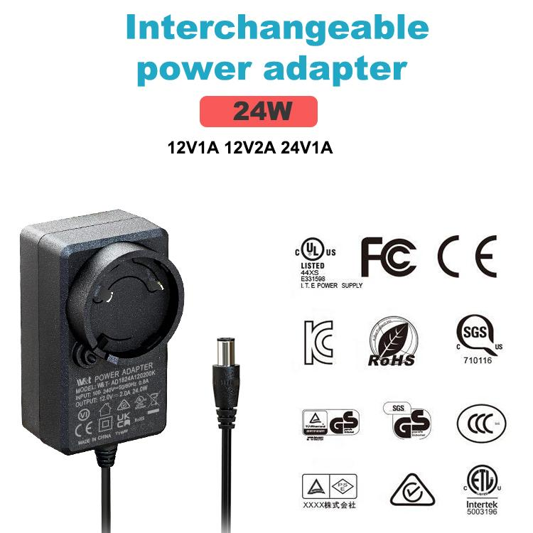 15w Detachable Plug Power Adapter Power Supply 5 Volts 2.5a Interchangeable Plug Adapter With Ce Ul Fcc
