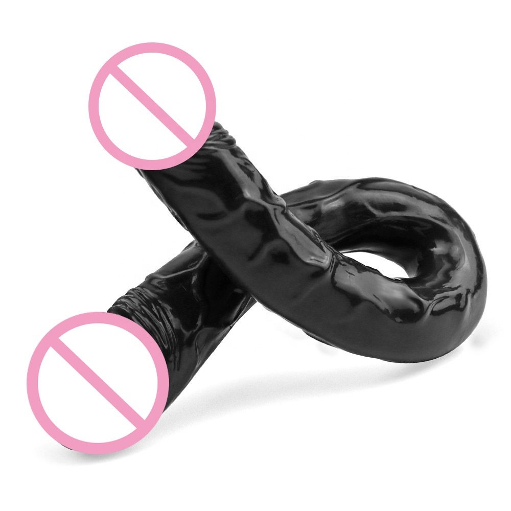 Double actual penis sex supplies 42cm flexible lesbian double penis Dix fake penis party anal vaginal g spot pleasure