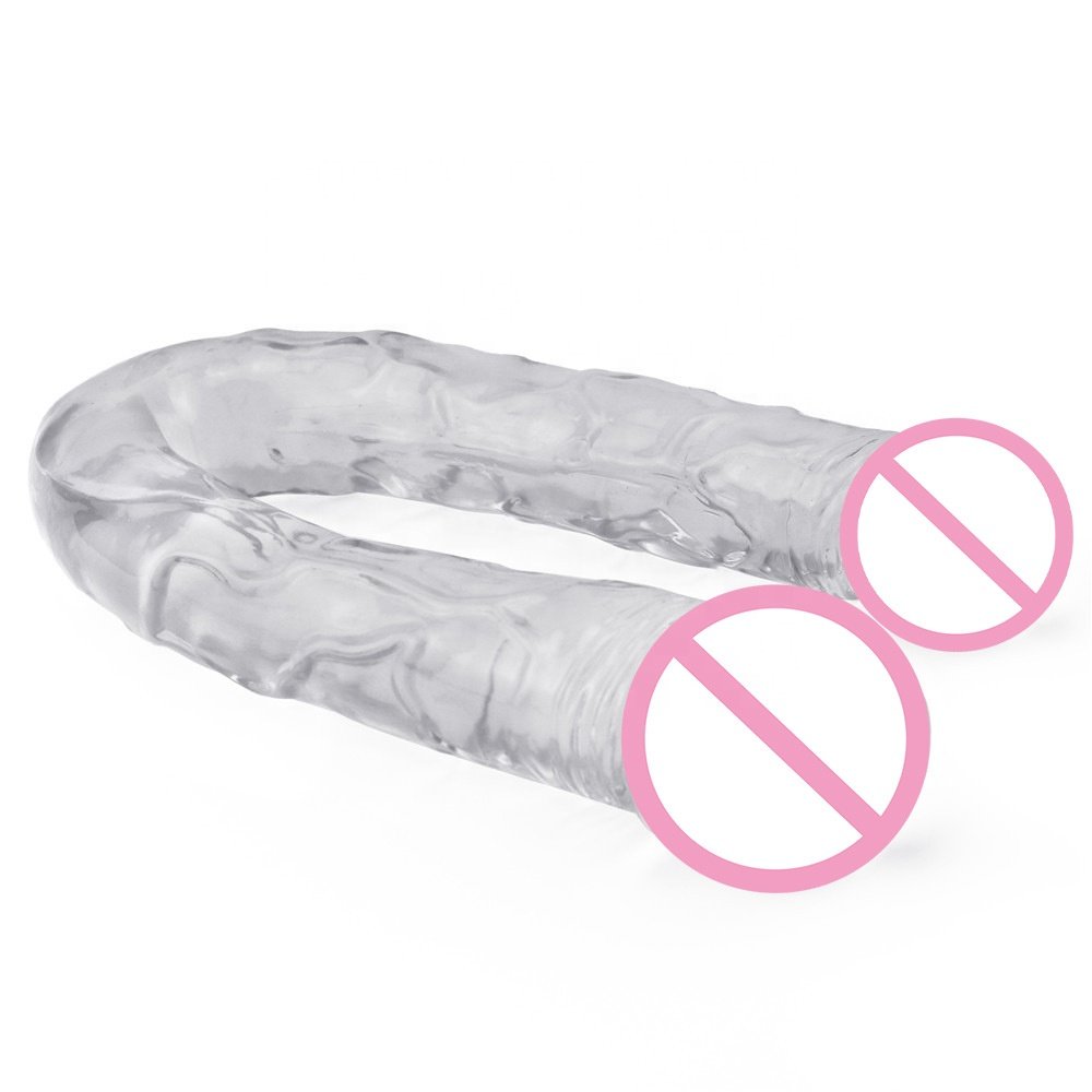 Double actual penis sex supplies 42cm flexible lesbian double penis Dix fake penis party anal vaginal g spot pleasure