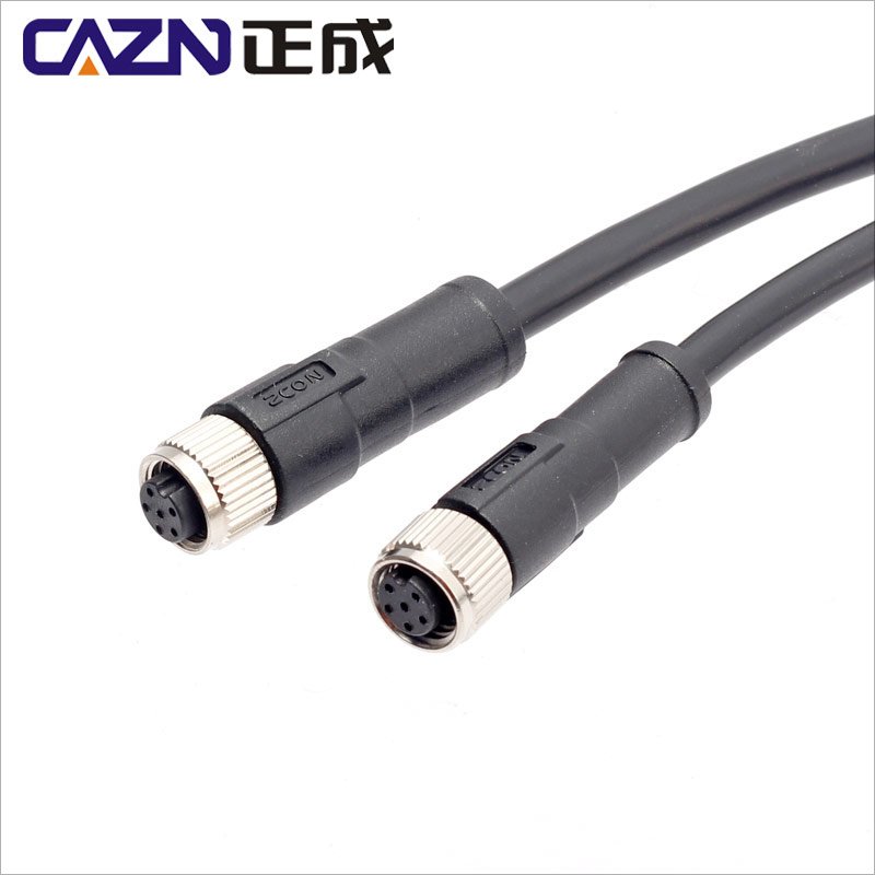1 Meters M8 IP67 Shielded Moulded Plug Cable Leads PVC PUR 3 4 5 6 8 Pins Straight Angled Robotic Sensor Wiring Connectors