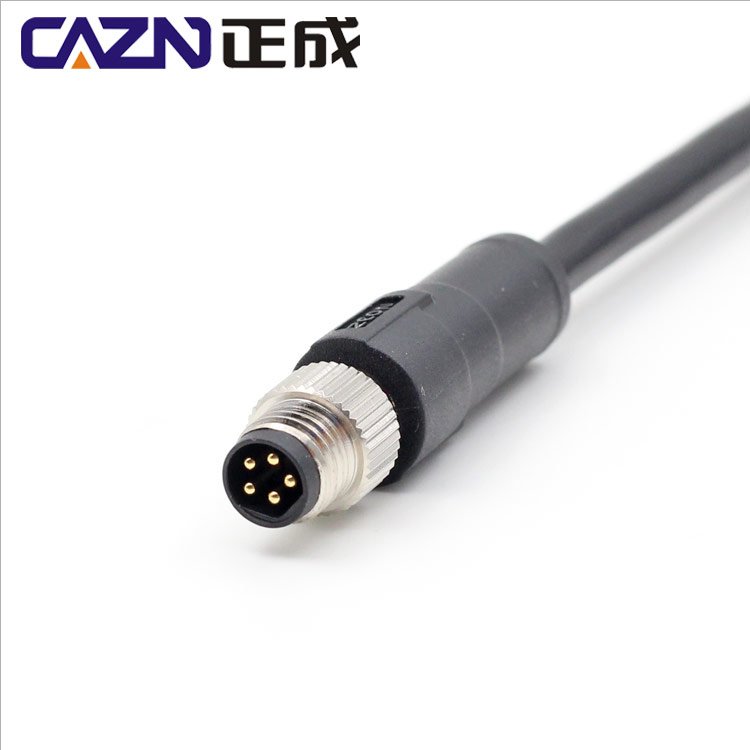 1 Meters M8 IP67 Shielded Moulded Plug Cable Leads PVC PUR 3 4 5 6 8 Pins Straight Angled Robotic Sensor Wiring Connectors