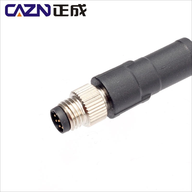 1 Meters M8 IP67 Shielded Moulded Plug Cable Leads PVC PUR 3 4 5 6 8 Pins Straight Angled Robotic Sensor Wiring Connectors