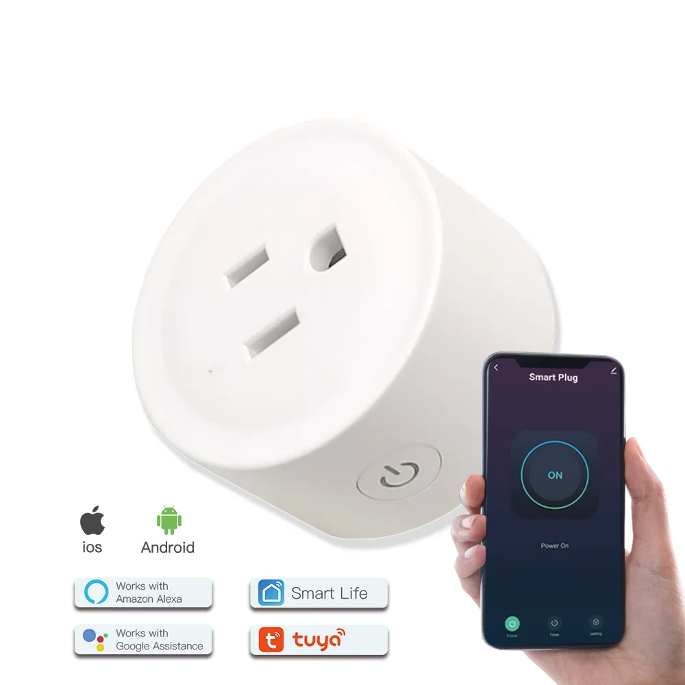 ABUK 10a US Type Travel Adapter Plug Smart Home Smart Life Electrical Wifi Tuya Smart Power Socket Plug With Alexa