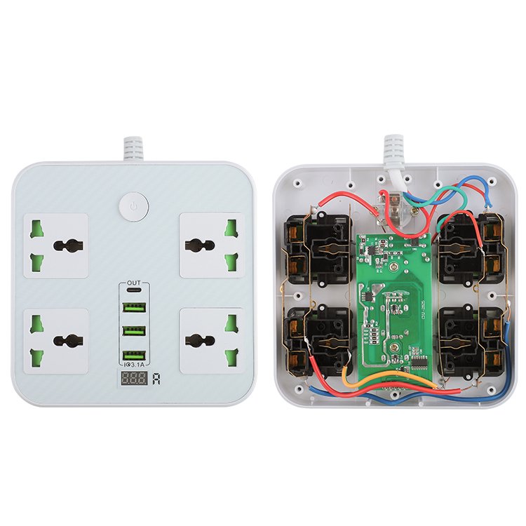 Office Wiring Board High-power Plug-in Board Usb Power Switch Socket Power Strip Carbon Fiber Cross-border Supply of Home OEM