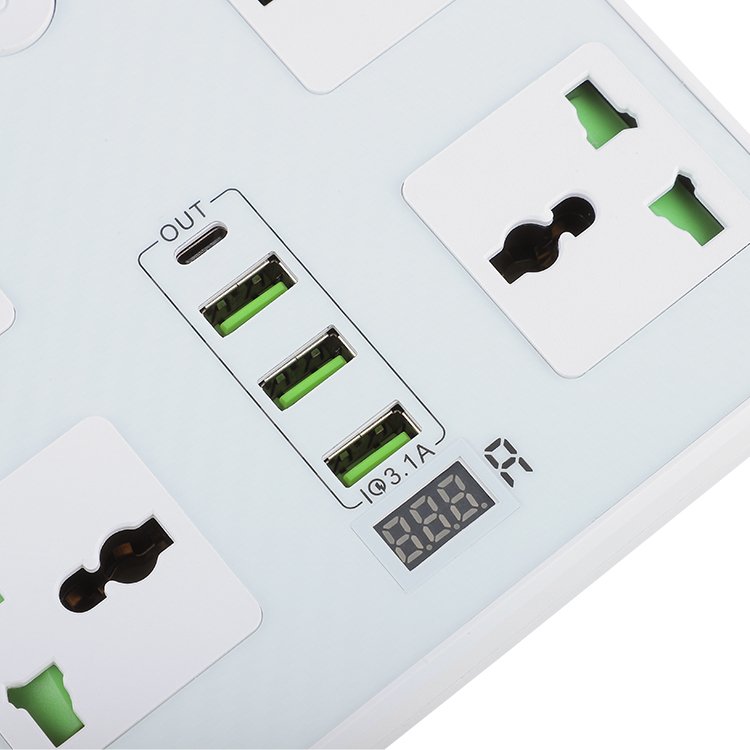 Office Wiring Board High-power Plug-in Board Usb Power Switch Socket Power Strip Carbon Fiber Cross-border Supply of Home OEM