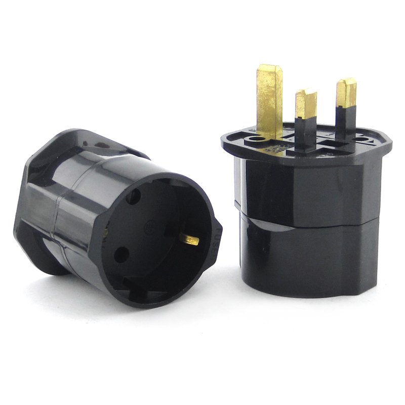 EU to UK Plug Adapter 13 Amp Schuko European Europe Euro for visitors to UK Socket Converter Travel Adaptor by Leishen