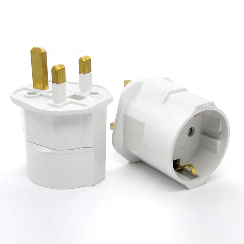 EU to UK Plug Adapter 13 Amp Schuko European Europe Euro for visitors to UK Socket Converter Travel Adaptor by Leishen