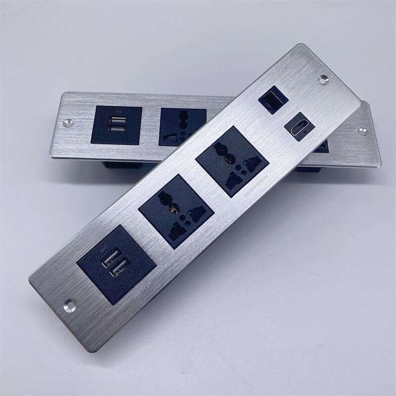 Metal receptacle, office built-in strip plug wireless, multi-function receptacle