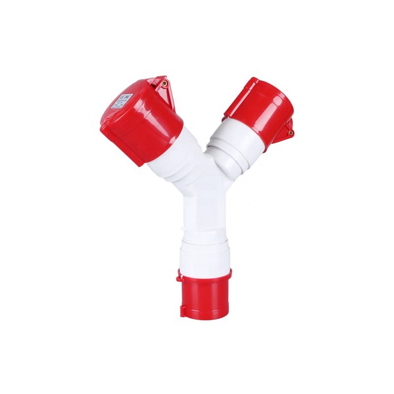 4 Pin 400V 32A Industrial Plug With Socket 2 Way Industrial Adapter Splitter