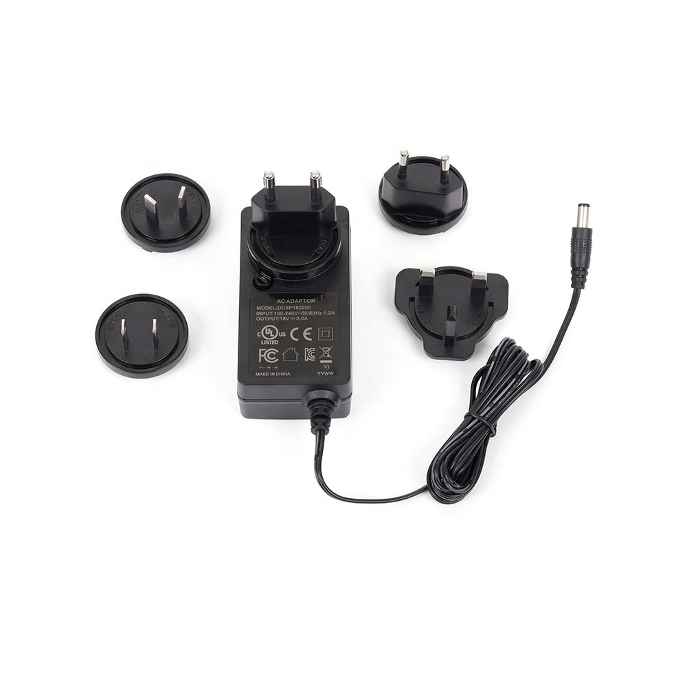 US EU UK AU KC Interchangeable Plugs power supply 15V 2.7A 2700mA 36V 1.11A 40W 7.5V 2.66A 20W