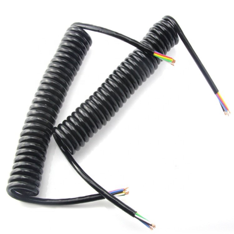Heavy Duty Trailer Spiral Cable With Cable Car End Connect 12v Auto Trailer Connector Plugs 3.5M