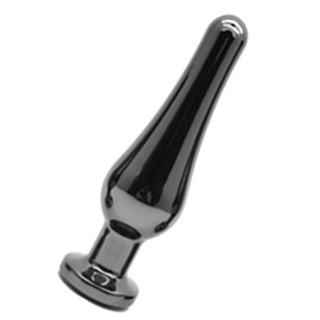 Women Black Anal Plug Electroplated Stainless Smooth Metal Crystal Stone Base Butt Anal Plug Sex Toys