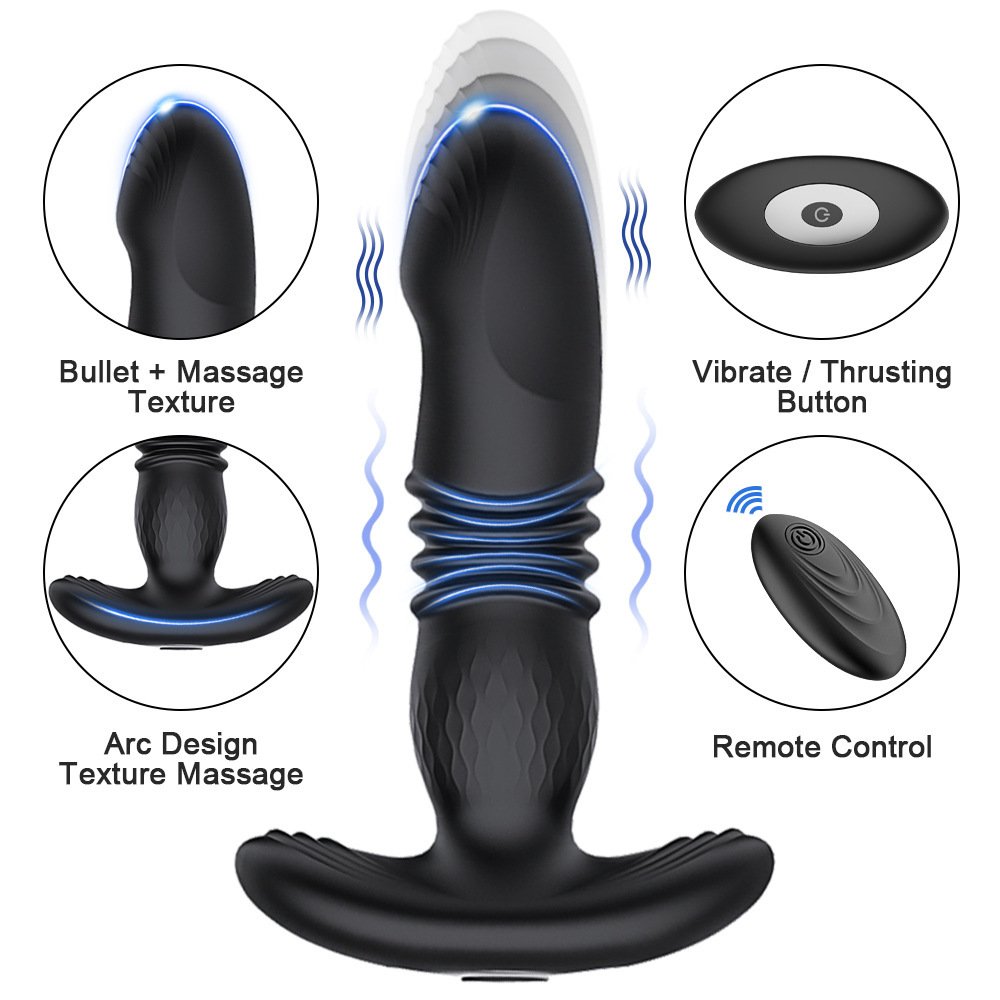 Anal Butt Plug Vibrator Wireless Remote Control Thrusting And Vibration Dildo 2in1 Prostate Massager For Woman And Man Pleasure
