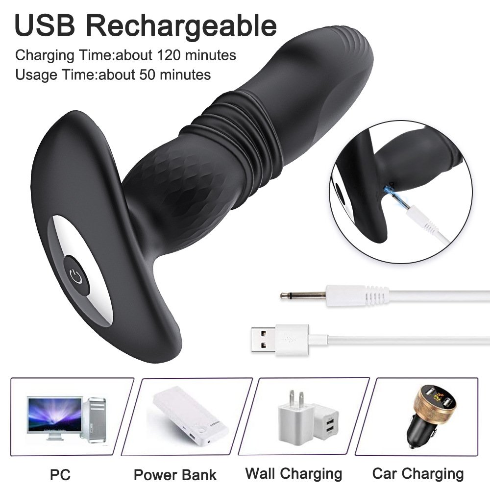 Anal Butt Plug Vibrator Wireless Remote Control Thrusting And Vibration Dildo 2in1 Prostate Massager For Woman And Man Pleasure