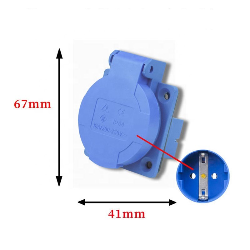 SCHUKO Waterproof 16A EU 2P+E Industrial Plug Concealed Wall Surface Mounted Socket