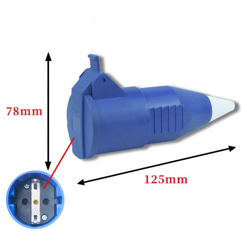SCHUKO Waterproof 16A EU 2P+E Industrial Plug Concealed Wall Surface Mounted Socket
