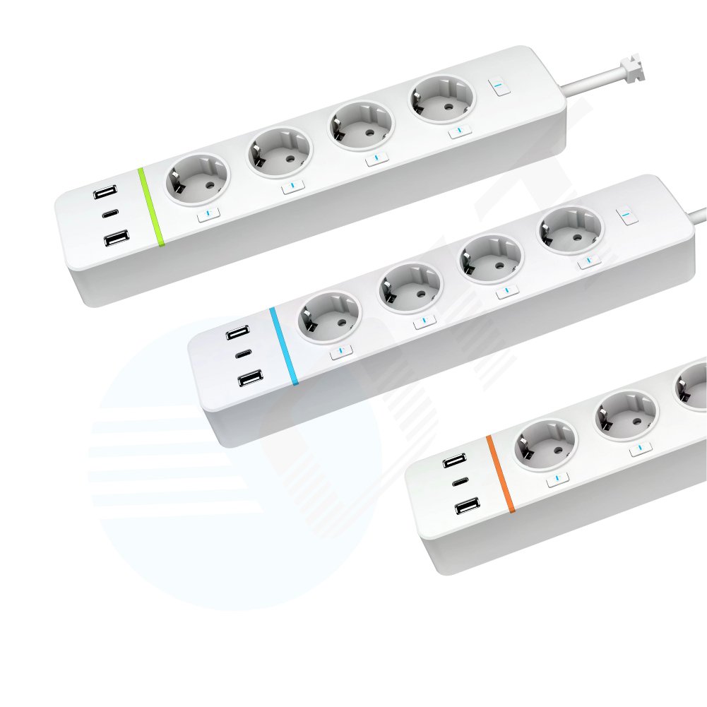 APP Alexa Tuya Independent Control 16A EU Plug Phone Socket TYPE C USB Wifi Smart Power Strip For Home