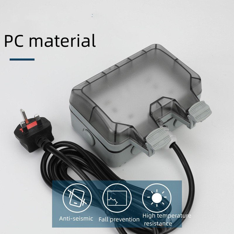 British standard outdoor IP66 dustproof and waterproof strip switch 13A switch socket