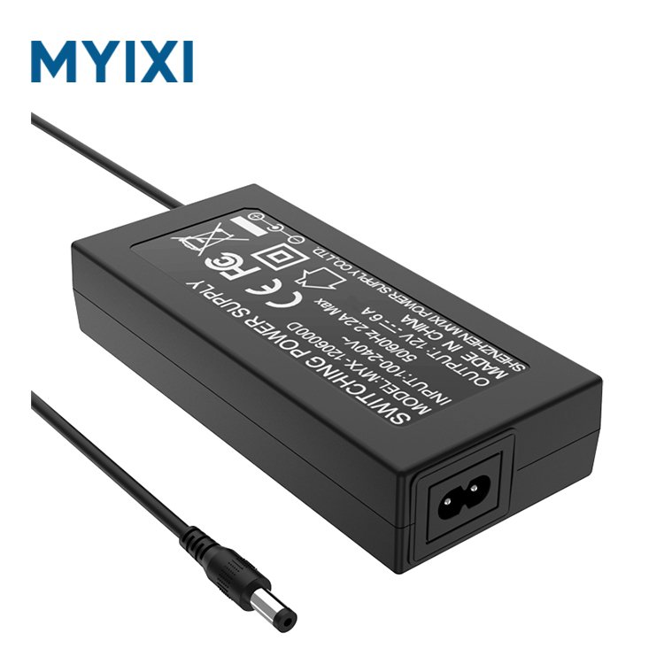 MYIXI 72W 12v 6a 12 Volts 6000mAh Desktop Power Adapter C6 C8 C14 Switching Power Supply Schuko Plug Europlug CE ROHS OEM