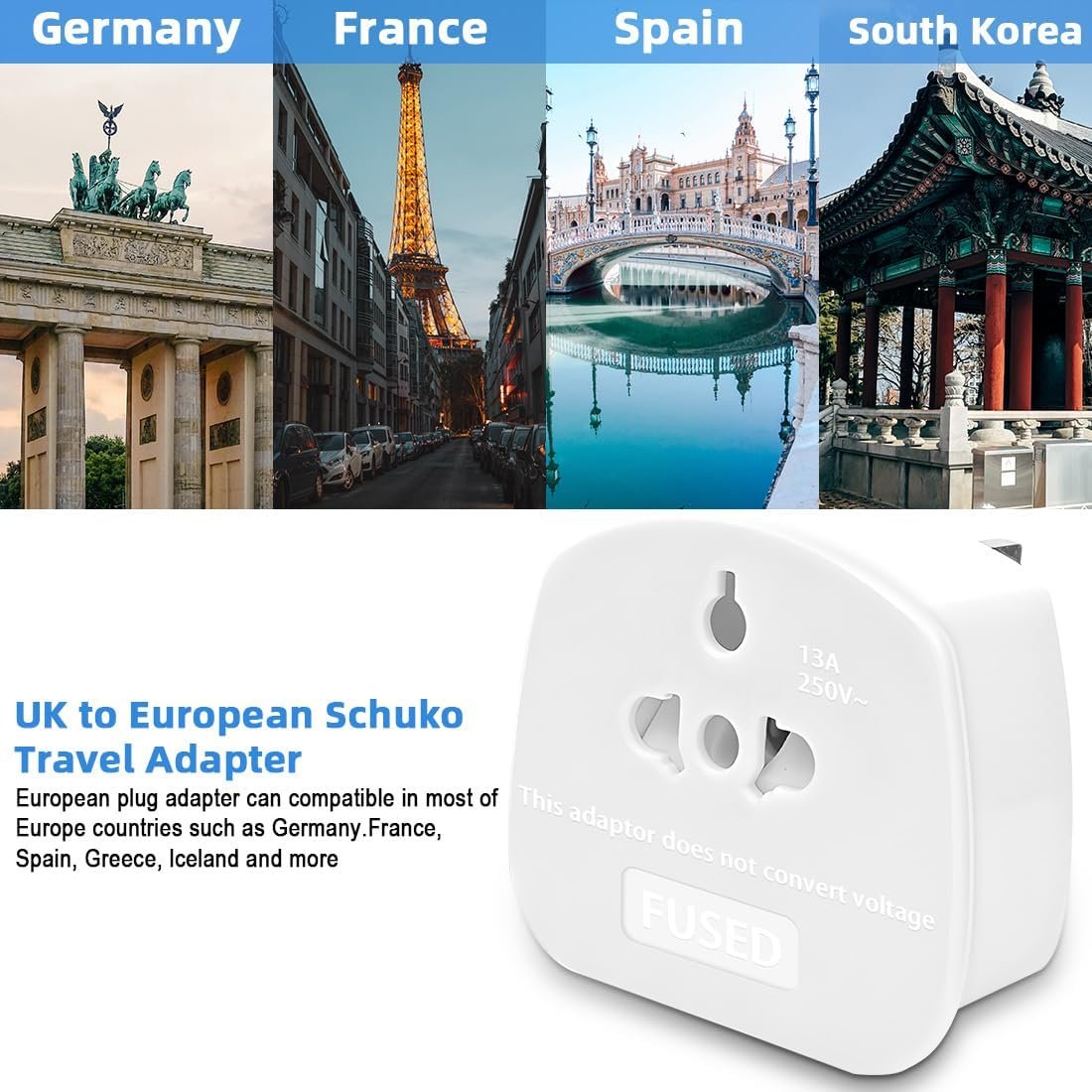 Hot sales in factories European specification US to UK plug converter BS UK adapter plug UK travel plug