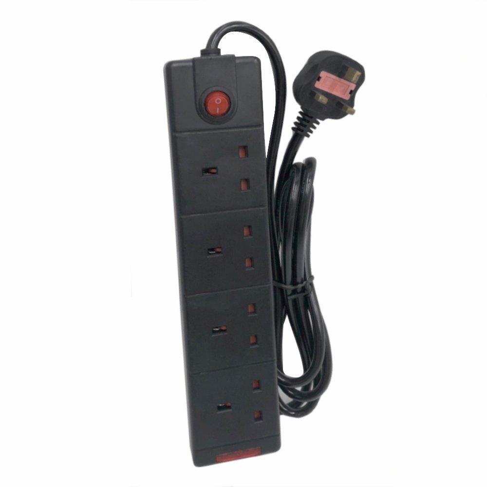 Uk British 4 way black/white Standard /electric plug /smart power strip/Socket Switch