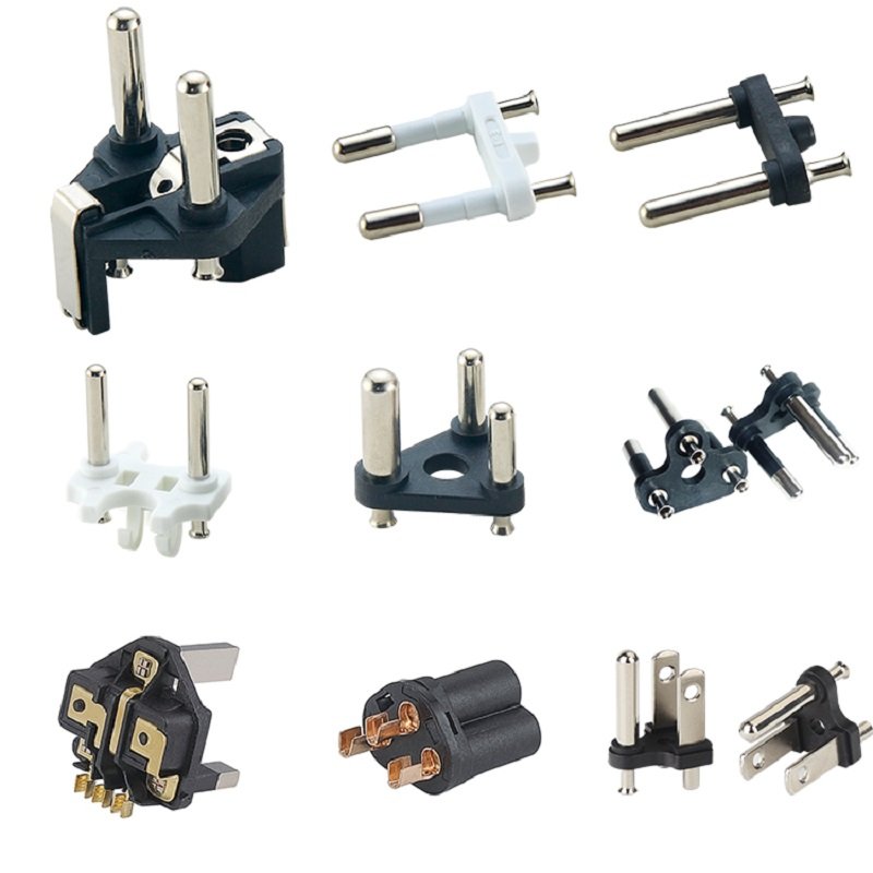 2 pin thailand plug insert pin bridge 4.8mm 6amp white/black color with Rohs Reach plastic TIS standard for Home Appliances