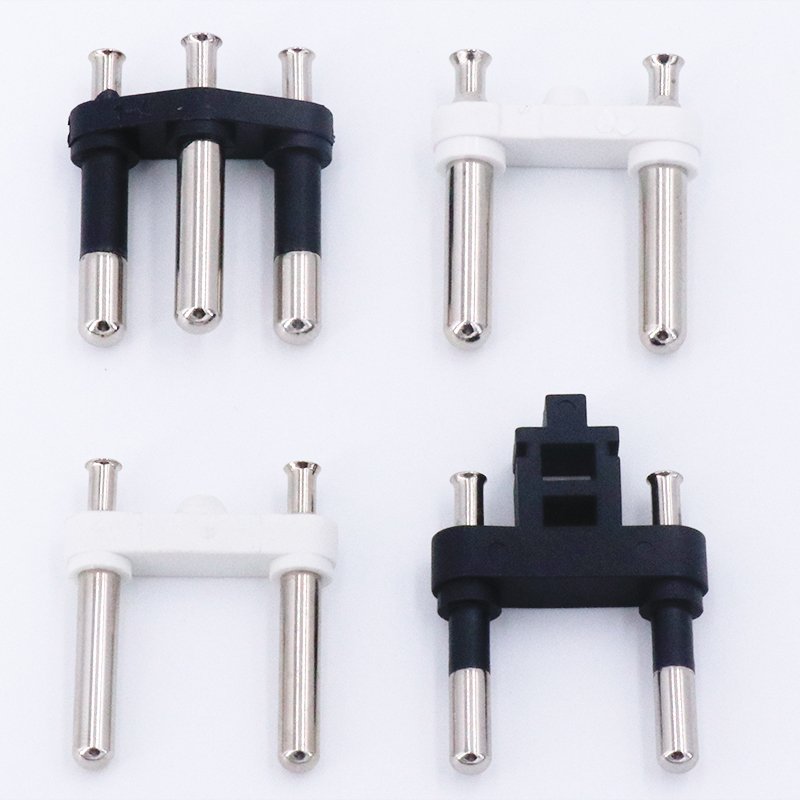 2 pin thailand plug insert pin bridge 4.8mm 6amp white/black color with Rohs Reach plastic TIS standard for Home Appliances