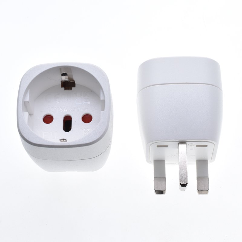 EU to UK plug adapter Schuko Type-F to England Type-G Converter 16A to 13A Travel Connector For European to United Kingdom