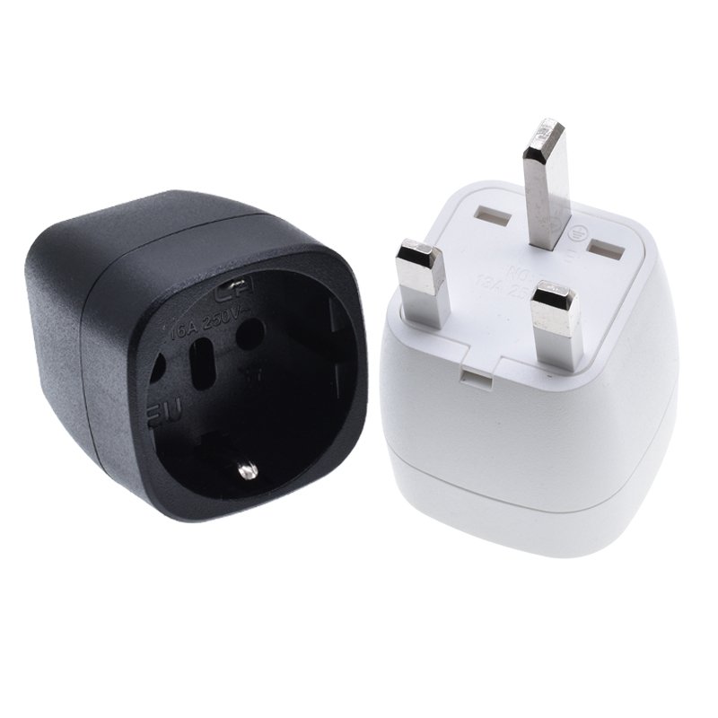 EU to UK plug adapter Schuko Type-F to England Type-G Converter 16A to 13A Travel Connector For European to United Kingdom