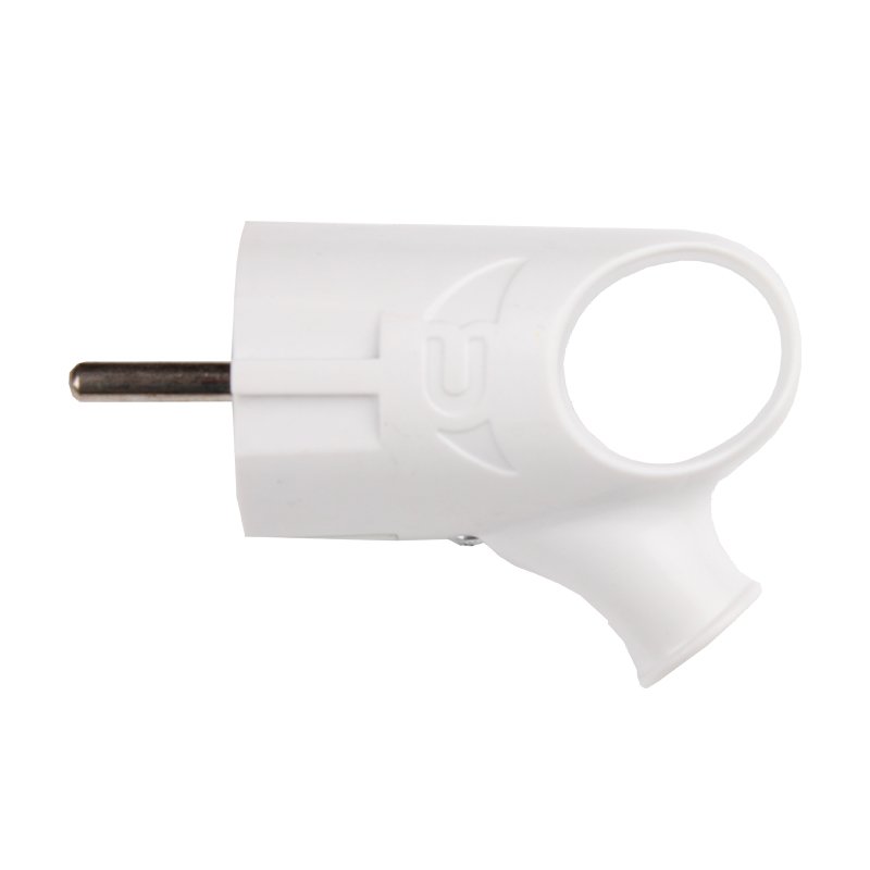 White 16A Male Power Plug With Grounding Angle/Angle With Ring 2 Pin Power Plug 220V Electrical Power Plug EU Standard ABS