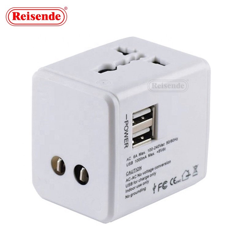 Universal Travel Adapter 2Usb Converter Plug For EU AU US UK