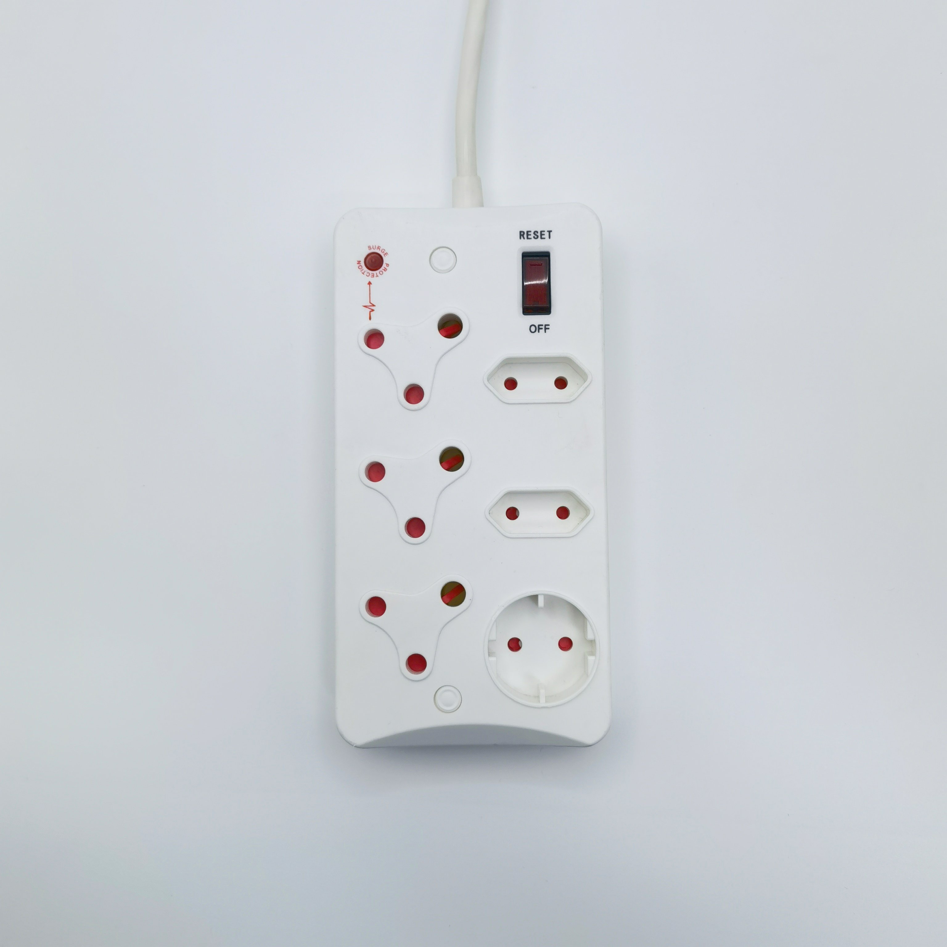 Custom South African 6 outlets Surge protector plug socket outlet power strips with extension cord