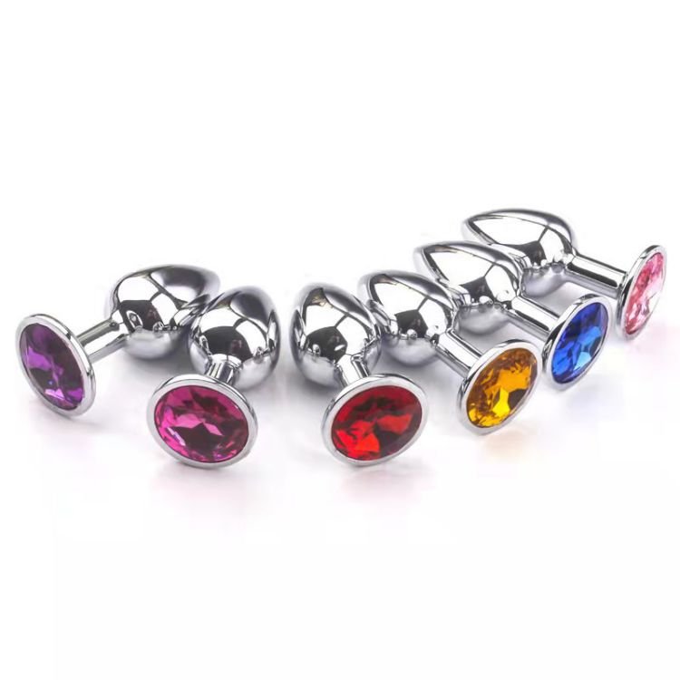 Adult Bdsm Gift Stainless Metal With Jewel Anal Plugs Set Dilator Women Fitness Crystal Jewelry Butt Plug Sex Toys for Men