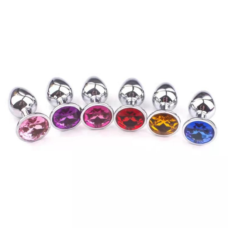 Adult Bdsm Gift Stainless Metal With Jewel Anal Plugs Set Dilator Women Fitness Crystal Jewelry Butt Plug Sex Toys for Men