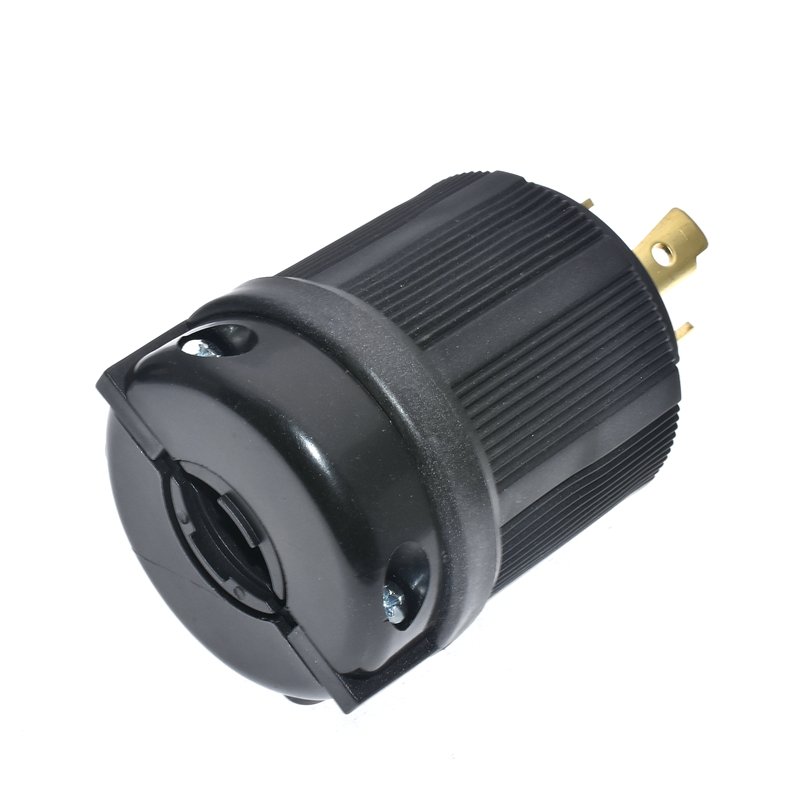 Black American 30A 1250V/250V NEMA L14-30P L14-30R US 4-hole anti-off industry power plug socket inline wire connector