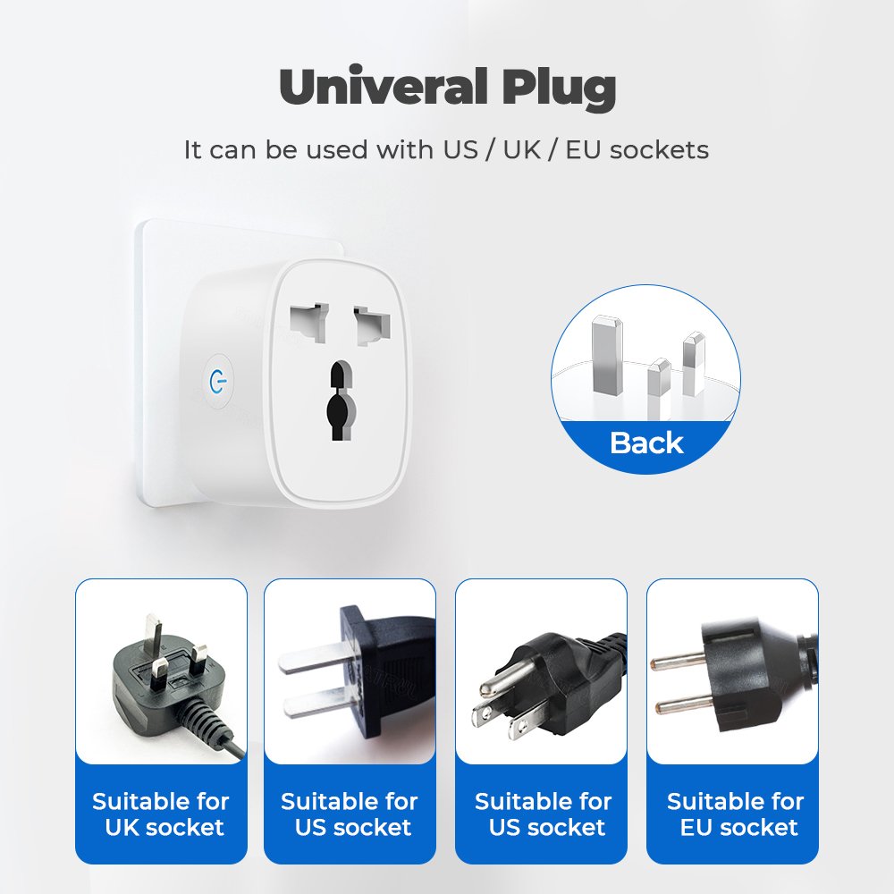 Adapter Smart Life App Voice Google Home Alexa Power Monitor 16A Universal Tuya Wifi Smart Socket Us Eu Uk Plug Outlet