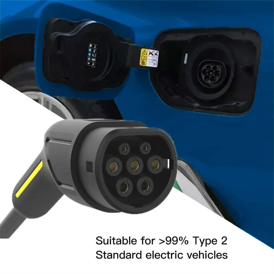 16A 32A IEC62196-2 AC Type 2 ev charging connector female Mennekes ev charging plug with 5m cable