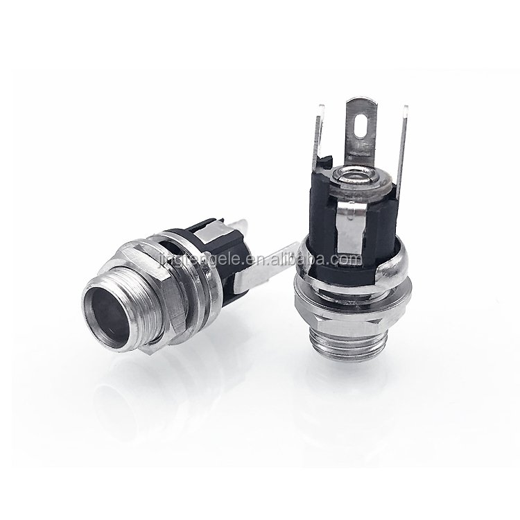 JT 1set 5.5mm x 2.1mm Lockable DC power Plug and DC-025BM DC Power jack Socket Female Panel Connector