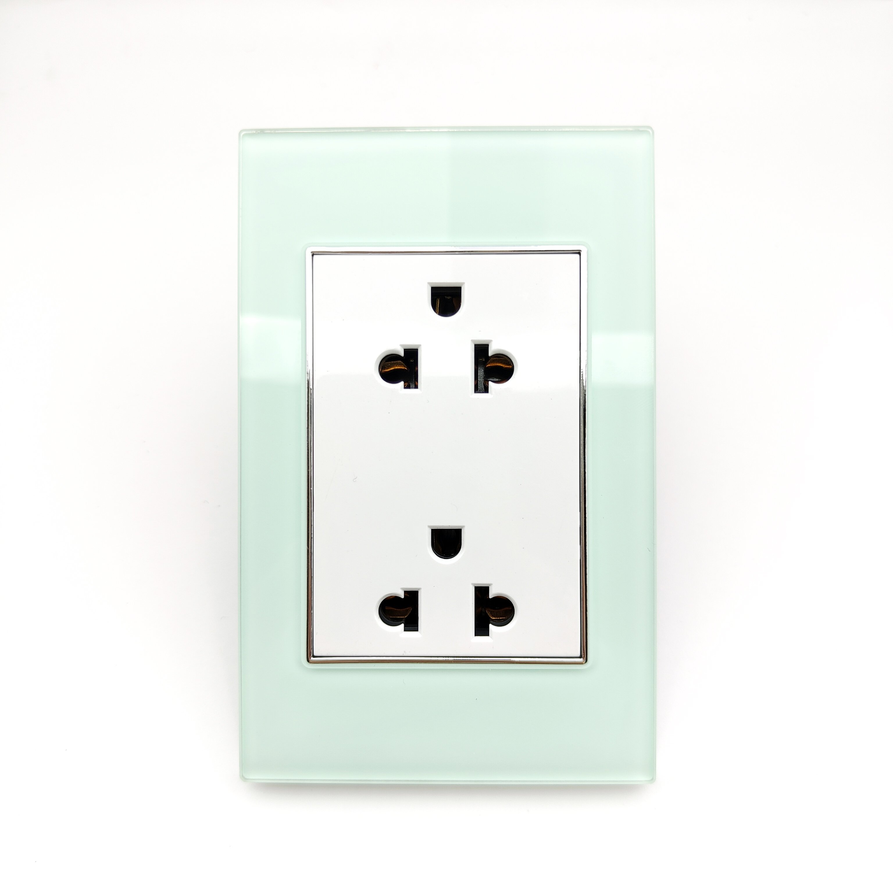OEM ODM 2023New 110-250V AC Plug Glass US America Socket 6 Pins Universal Wall Socket