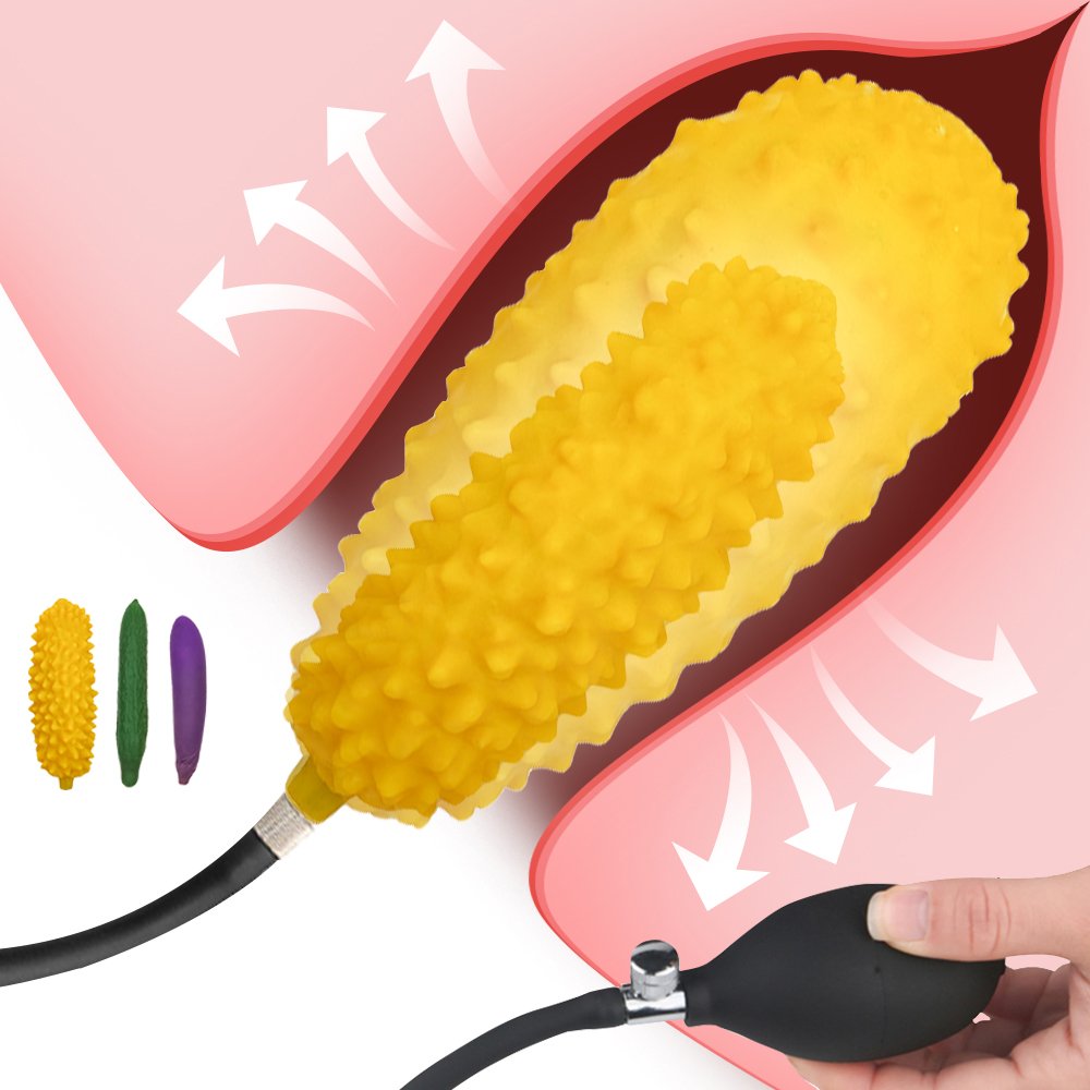 Vegetable Inflatable Anal Plug Separate Pump Expandable Butt Plug Bdsm Particle Stimulate G-spot Massage Big Ass Dilator Sex Toy