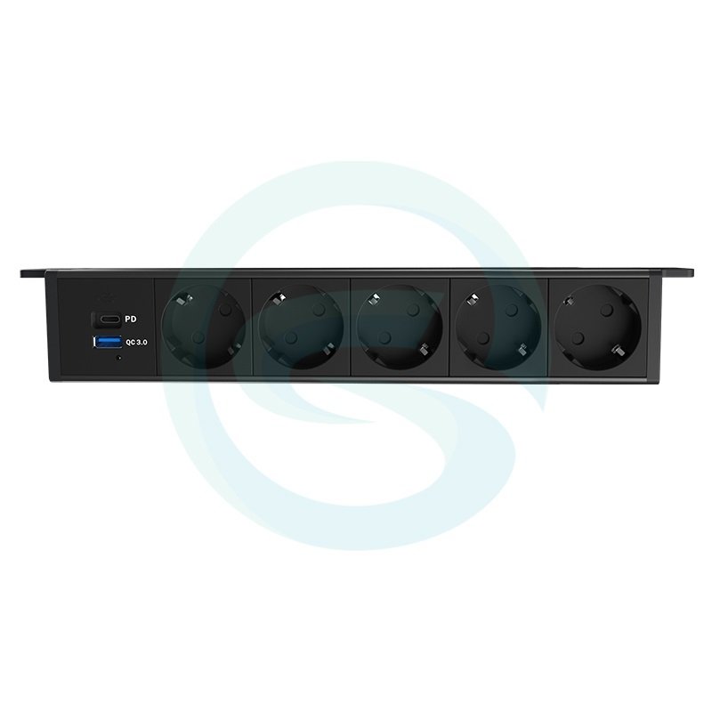 New UK EU Power Plug Office Room Interconnection Box Under Table Bar Socket Under Desk Outlet for Extension Connection