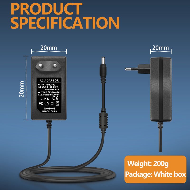 Plug in Adaptor 110v-240v ac to dc 24v 2a 1.5a 12v 4a 3a Power Supply Adapter with EU Plug