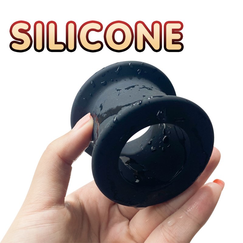 3 Piece Black Silicone Vagina Expanding Big Massager Male Hollow Anal Sex Toys Butt Plug for Women