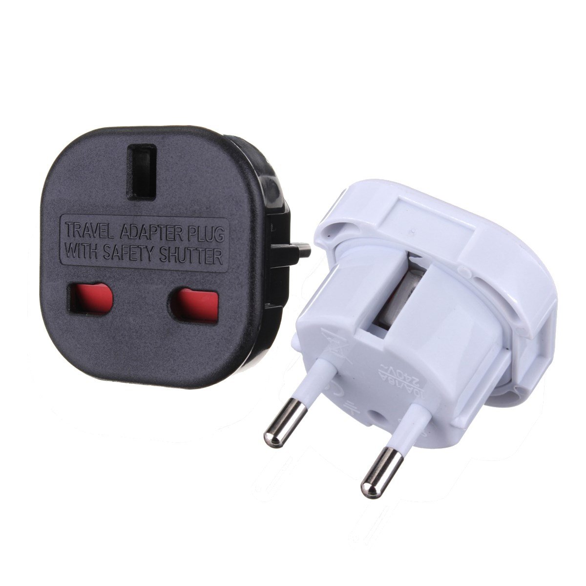 uk to eu plug adapter 9625 Saftey shutter UK to European schuko plug travel adapter 3 pin to 2 pin adaptor CE UKCA