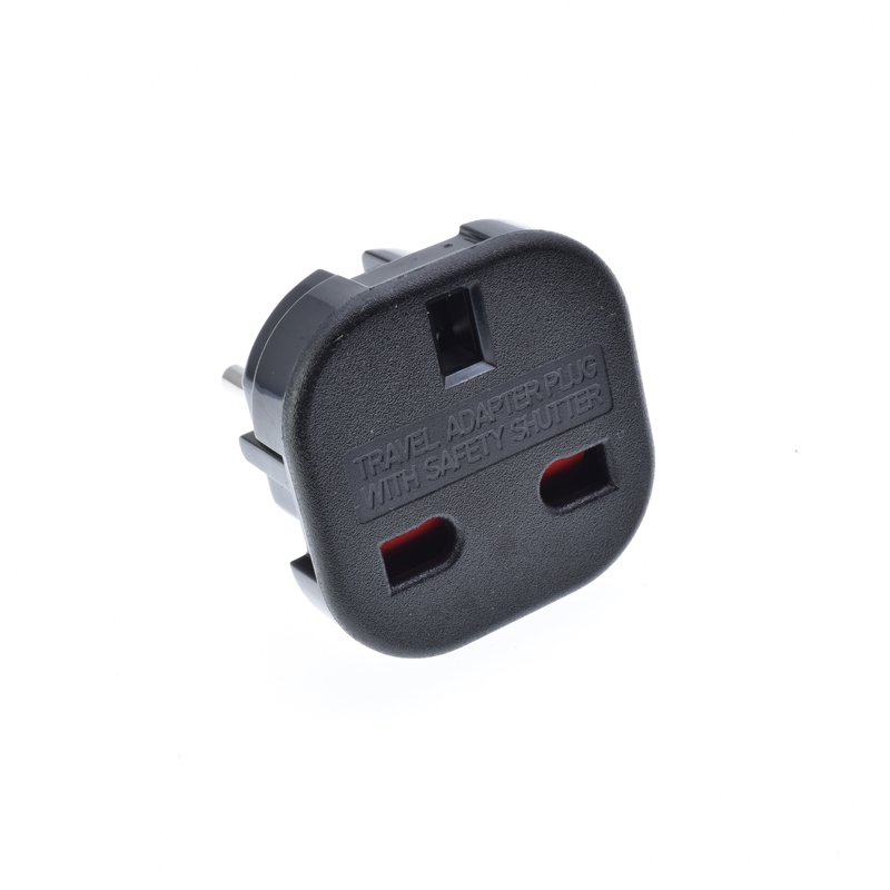 uk to eu plug adapter 9625 Saftey shutter UK to European schuko plug travel adapter 3 pin to 2 pin adaptor CE UKCA